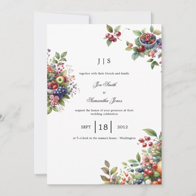 Invitación verano colorido en el jardín (Anverso)