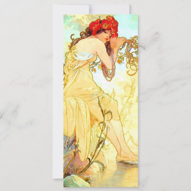 Invitación Verano de Art Nouveau de Alphonse Mucha (Anverso)