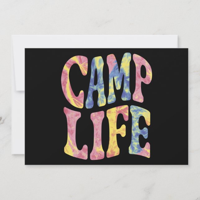 Invitación Verano de camping Chicas Campamento de vida Tie-Di (Anverso)