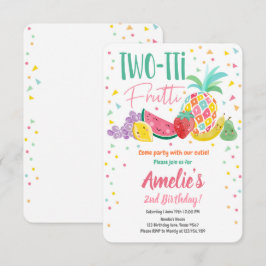 Invitación Verano de frutas de cumpleaños de dos tti Frutti T