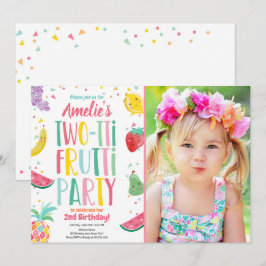 Invitación Verano de frutas de cumpleaños de dos tti Frutti T