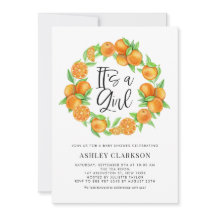 Verano de la corona de fruta naranja es un Baby Sh