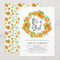 Verano de la corona de fruta naranja es un Baby Sh