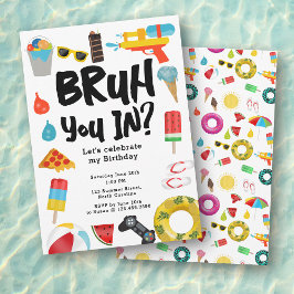 Invitación Verano de la fiesta de cumpleaños adolescente de B