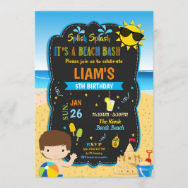 Invitación Verano de los chicos de cumpleaños de la piscina d