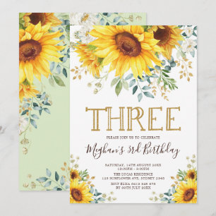 Invitación Verano del cumpleaños de los girasoles de la