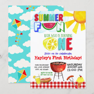 Invitación Verano divertido mira quién se está volviendo un F