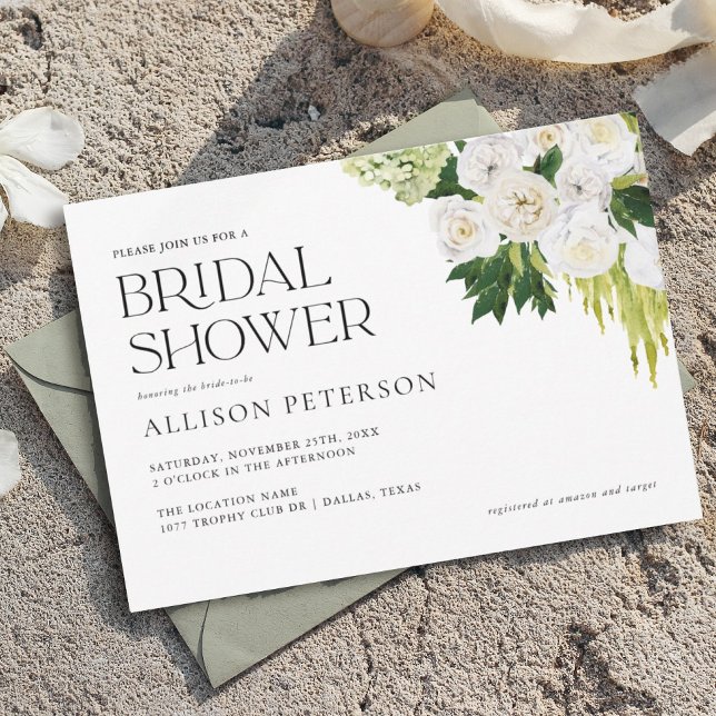 Invitación Verano elegante Verdor Floral Bridal Ducha (Subido por el creador)