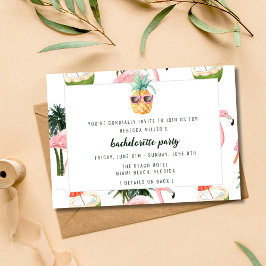 Invitación Verano Flamingo Fiesta de la piscina Bachelorette