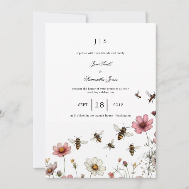 Invitación verano floral y colorido (Anverso)