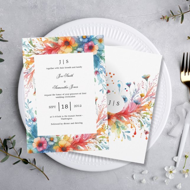 Invitación verano floral y colorido (Subido por el creador)