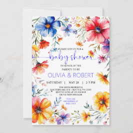 Invitación Verano Flores salvajes Wreath Baby Shower