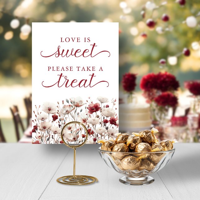 Invitación Verano Flores silvestres El amor es el Rótulo Favo (Summer Wildflowers Love is Sweet Favor Sign)