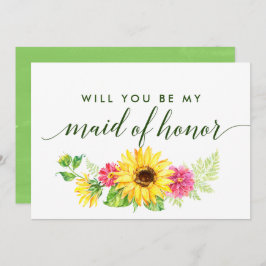 Invitación Verano Girasol Serás Mi Mujer De Honor