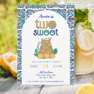 Invitación Verano italiano dos dulces cumpleaños de picnic Le