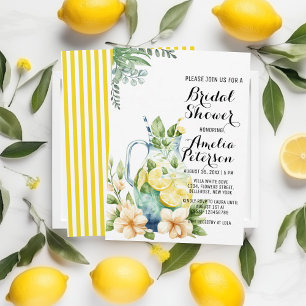 Invitación Verano Lemonade Green Leaves Brillantes Ducha