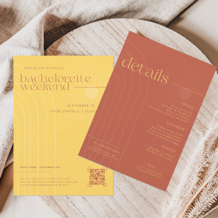 Invitación Verano mínimo moderno   Bachelorette Weekend