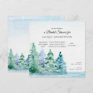 Invitación Verano Montaña Lakeside w Trees Bridal Shower