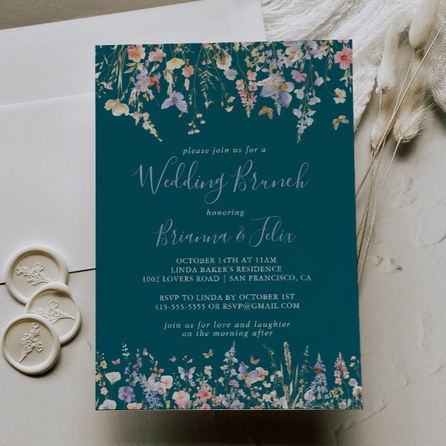 Invitación Verano Multicolor Flor verde Boda Brunch (Subido por el creador)