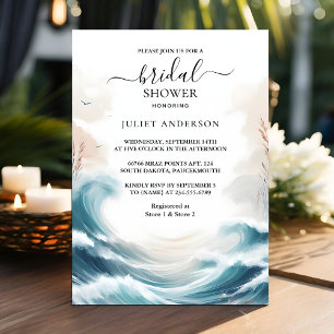 Invitación Verano Ocean Beach Blue Water Bridal Shower