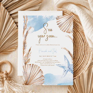 Invitación Verano Océano Mar Te Veré Pronto Azul Niño Baby Sh