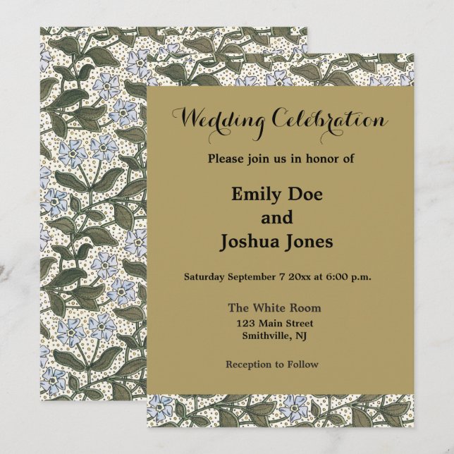 Invitación Verano Periwinkle Bonito Flor Elegante Floral (Anverso / Reverso)