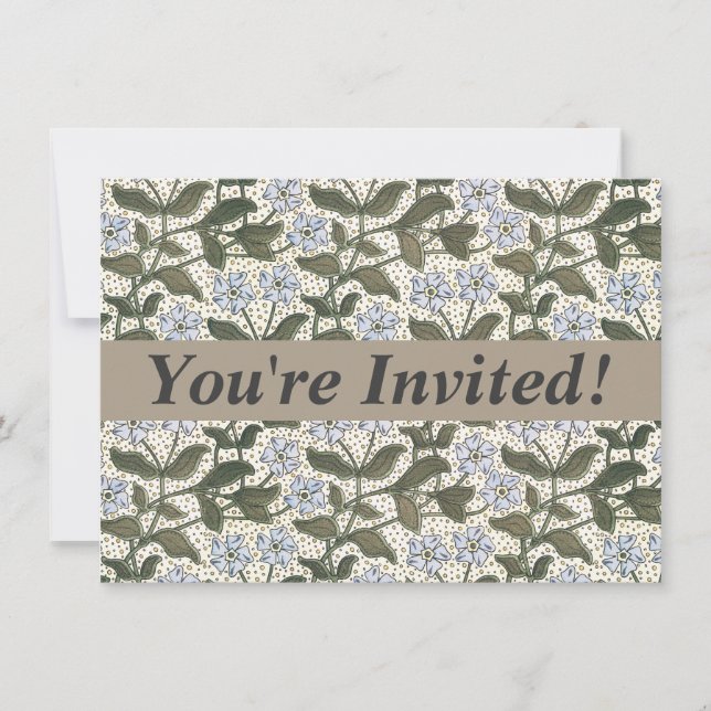 Invitación Verano Periwinkle Bonito Flor Elegante Floral (Anverso)