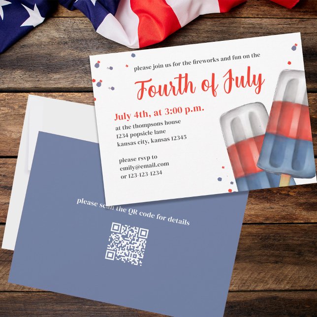 Invitación Verano Personalizado 4 de julio Popsicles (Subido por el creador)