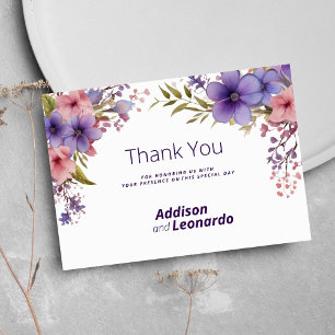 Invitación Verano primavera lavanda rosa floral Gracias