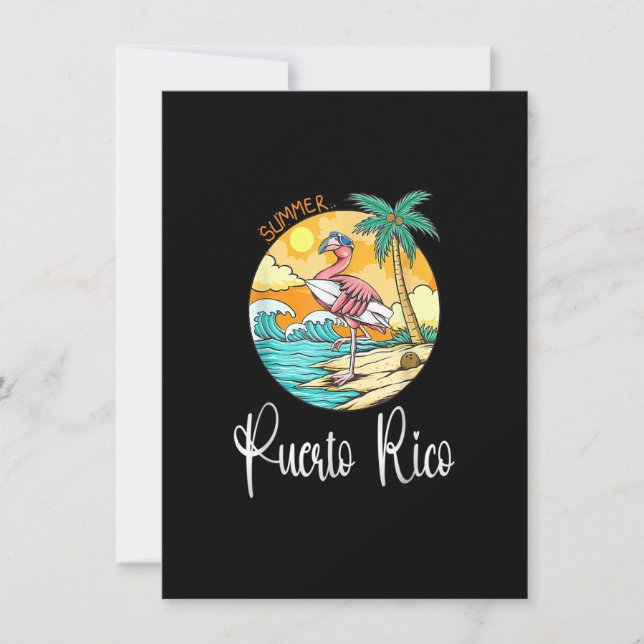 Invitación Verano Puerto Rico Flamingo S (Anverso)