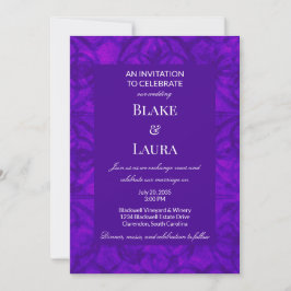 Invitación Verano púrpura ciberespacial personalizado en negr