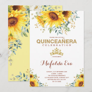 Invitación Verano Quinceanera Garden Sunflowers 15º cumpleaño