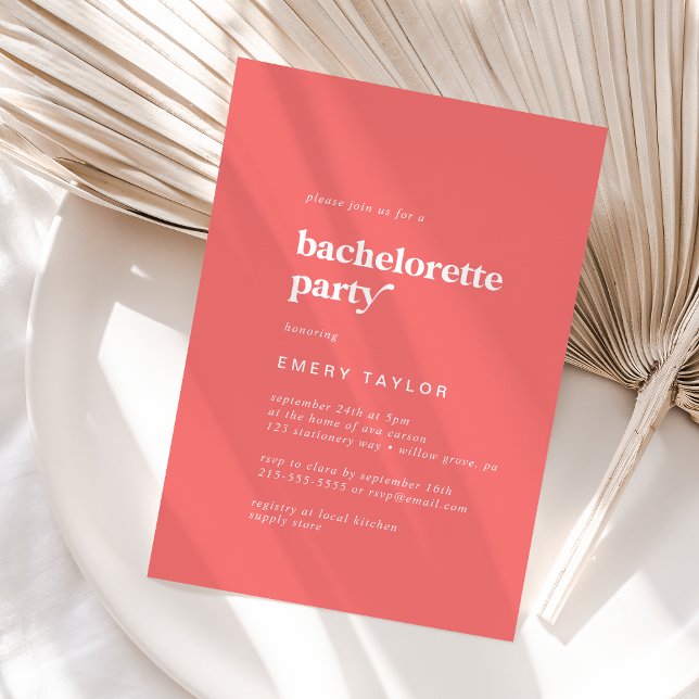 Invitación Verano retro | Fiesta de bachillerato rosa calient (Subido por el creador)