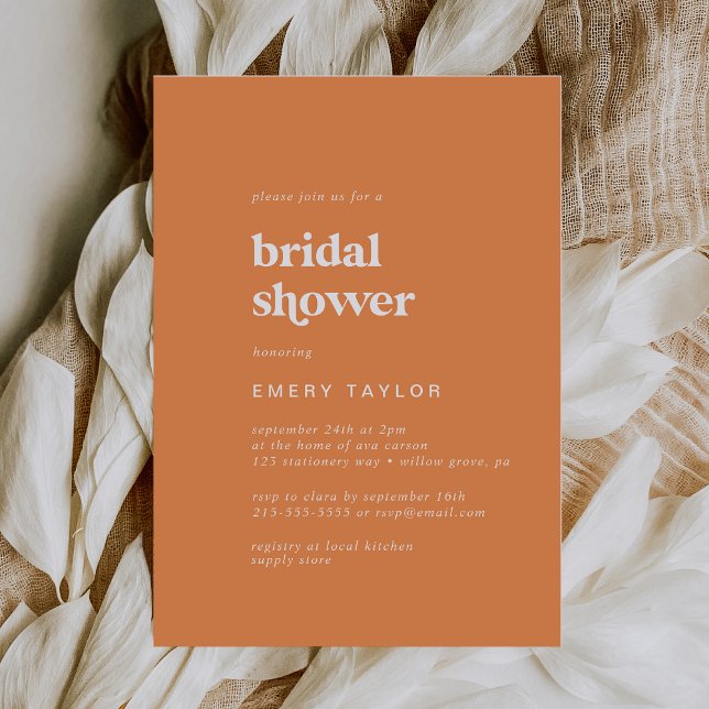 Invitación Verano retro | Naranja Bridal Shower (Subido por el creador)