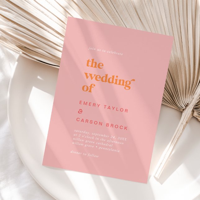 Invitación Verano retro | Rosa y Naranja El Boda de (Subido por el creador)