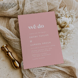 Invitación Verano retro | Rubor Pink We Do Boda