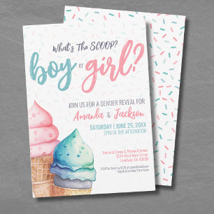 Invitación Verano Rosa Azul Revelación de Género