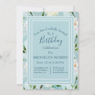 Invitación Verano Rubor Floral Blooms Cumpleaños