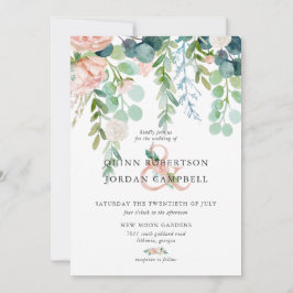 Invitación Verano ruboroso | Boda floral acuarela