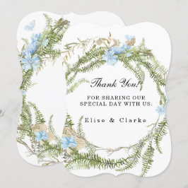 Invitación Verano Rústico Fern Wreath Boda Gracias Cartas