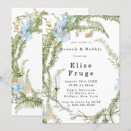 Invitación Verano Rústico Fern Wreath Brunch & Bubbly Invitat
