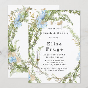 Invitación Verano Rústico Fern Wreath Brunch & Bubbly Invitat