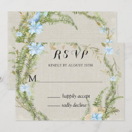 Invitación Verano Rústico Fern Wreath Wedding Rsvp