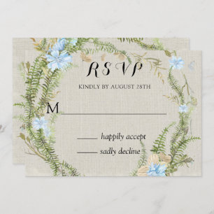 Invitación Verano Rústico Fern Wreath Wedding Rsvp