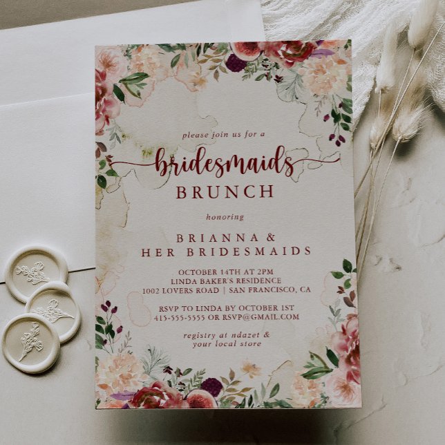 Invitación Verano Rústico Floral Bridesmaids Ducha Brunch (Subido por el creador)