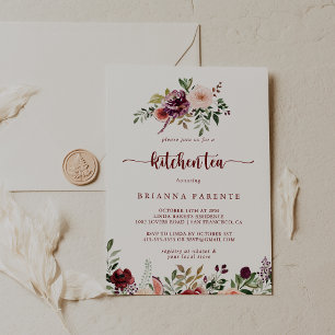 Invitación Verano Rústico Floral Cocina Tea Bridal Ducha