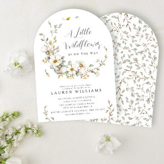 Invitación Verano Rústico Pequeño Chica de Flores Silvestres 