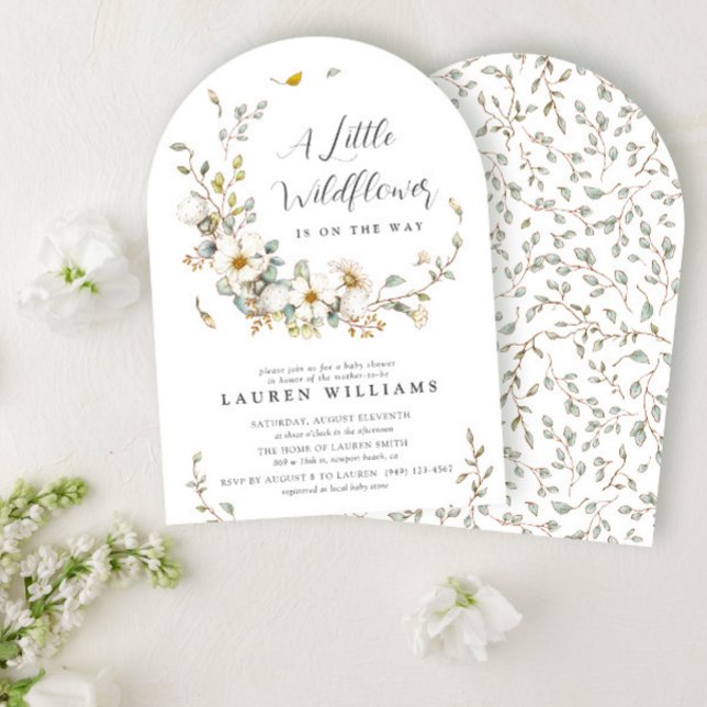 Invitación Verano Rústico Pequeño Chica de Flores Silvestres  (Subido por el creador)