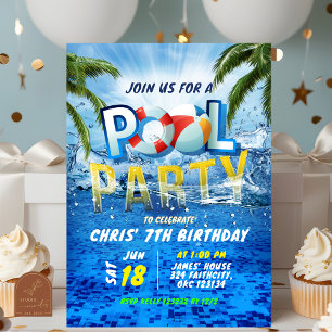 Invitación Verano Splash de Fiesta de piscina