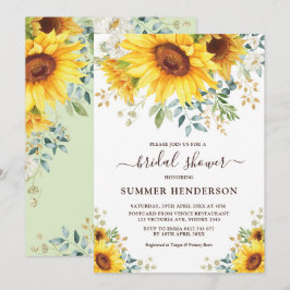 Invitación Verano Sunflowers Bridal Shower Yellow Flour